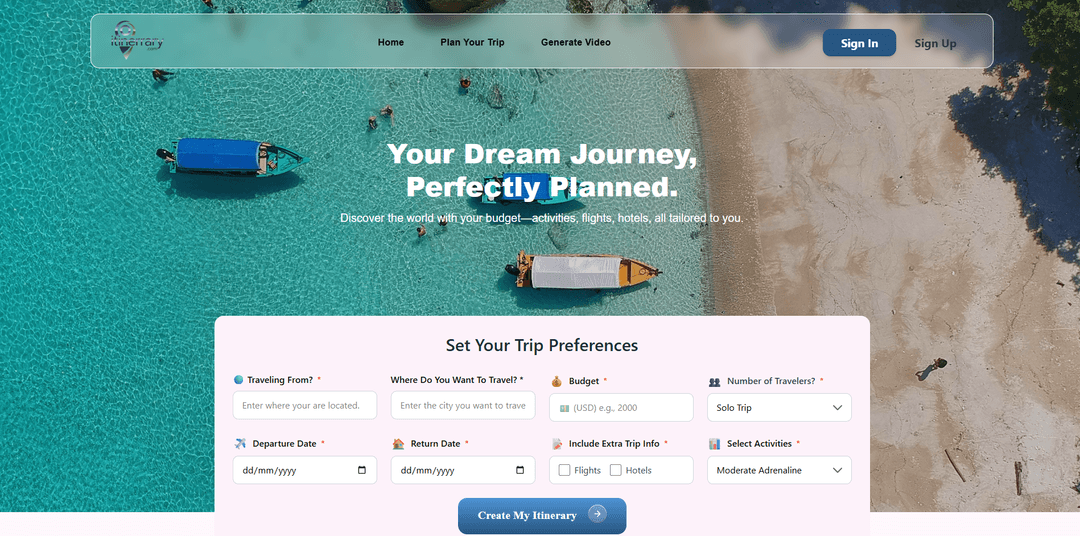 AI Itinerrary WebSite